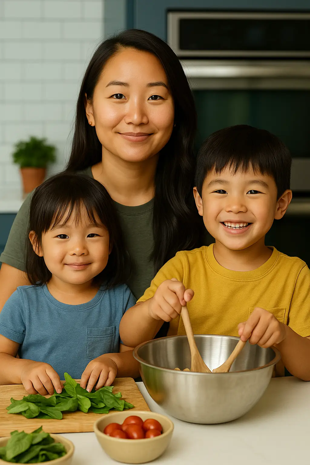 line with child lina and her children